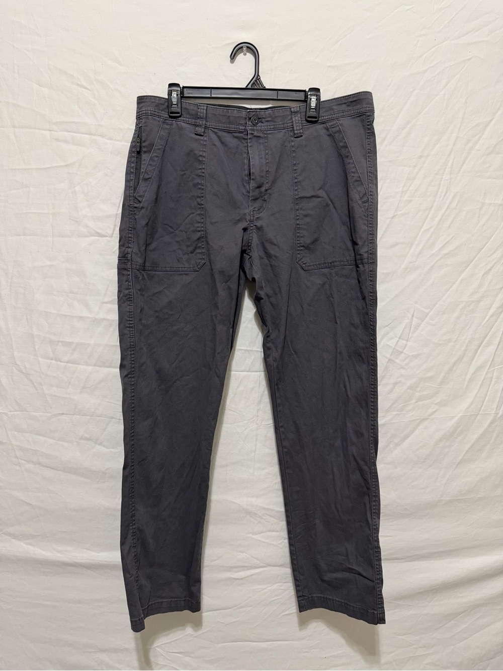 Weatherproof Vintage Men's Gray Stretch Canvas Straight Leg Utility Pants 36x32